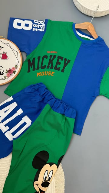 ست تیشرت شلوار پسرانه طرح میکی سایز ۴۰،۴۵،۵۰،۵۵،۶۰