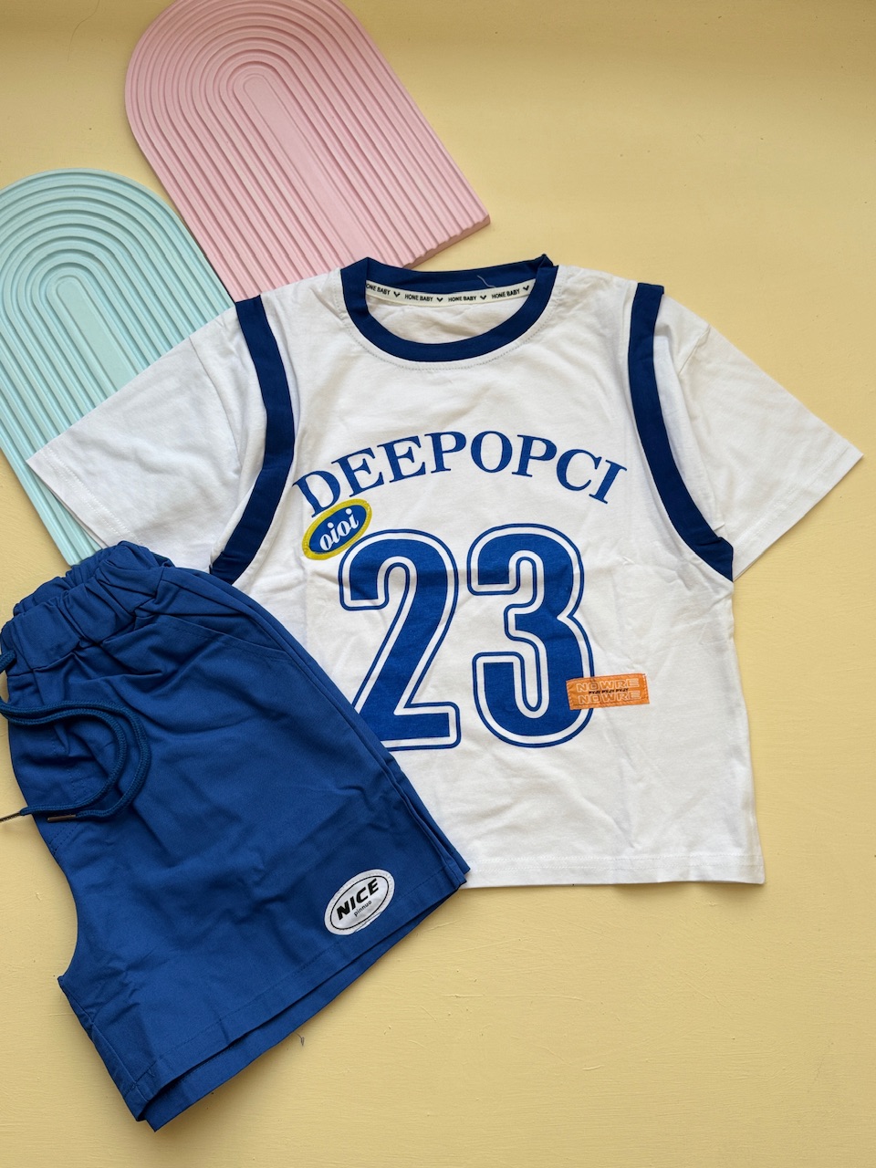 ست تیشرت و شلوارک کتان پسرانه وارداتی مناسب ۶تا۱۱سال