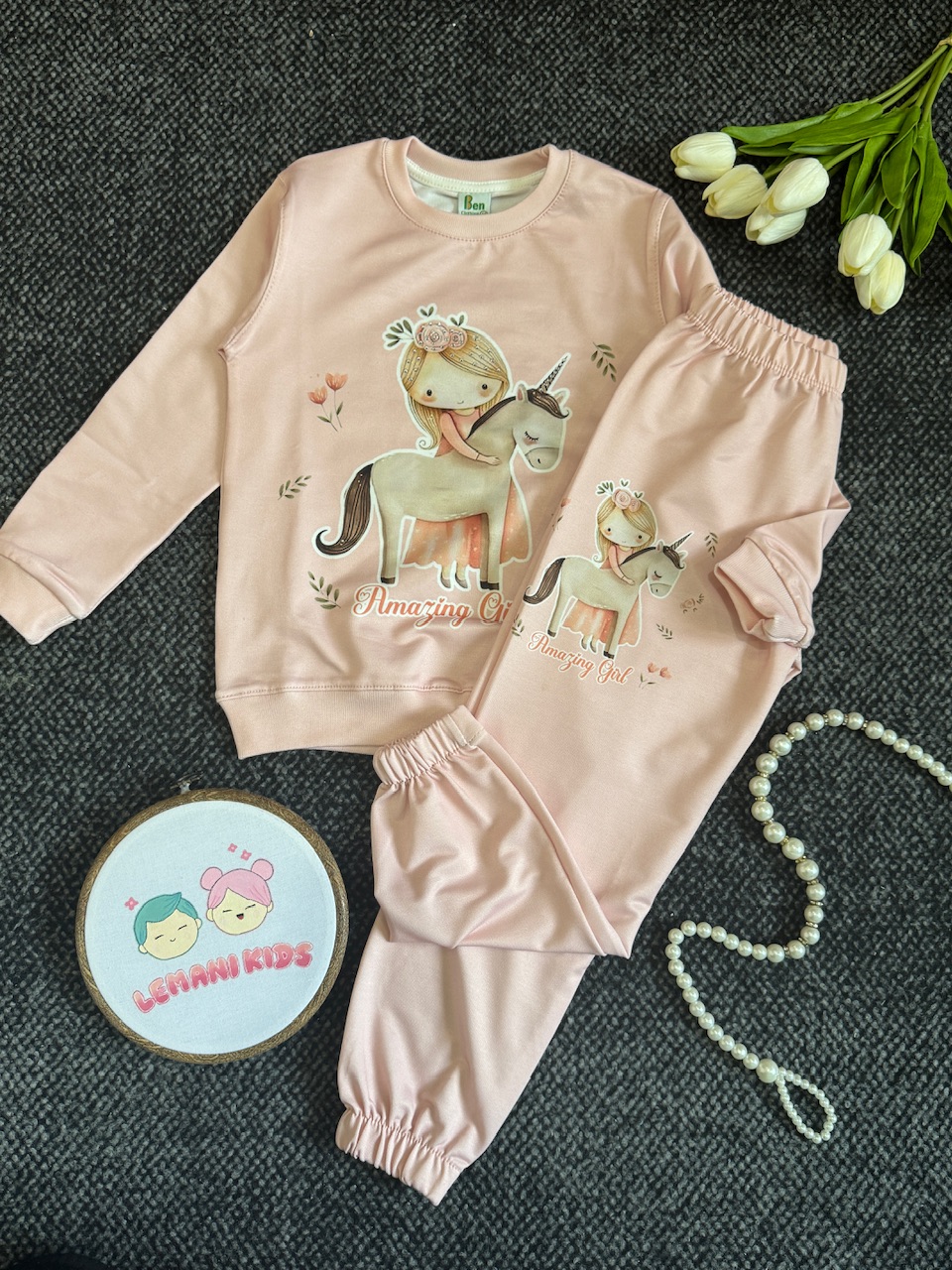 ست بلوز شلوار راحتی دخترانه